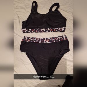 SHEIN Black Leopard Print Bikini